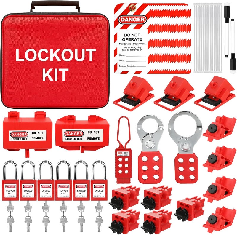Xeoca Lockout Tagout Kit，Lock Out Tag Out Kits Electrical，Lockout Kit，Electrical Lockout Tagout Kit，Industrial Lockout Tagout Kit，Lock Out Tag Out，Loto Locks - Image 1